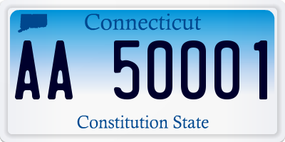 CT license plate AA50001