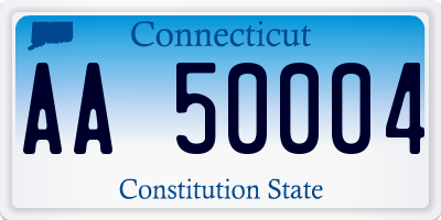 CT license plate AA50004