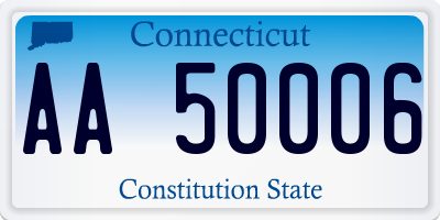 CT license plate AA50006