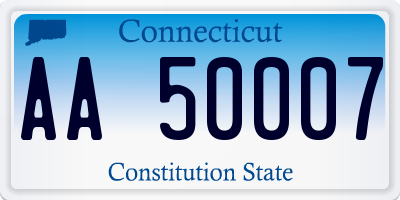 CT license plate AA50007