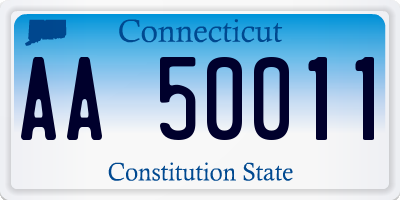 CT license plate AA50011