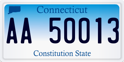 CT license plate AA50013