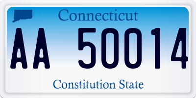 CT license plate AA50014