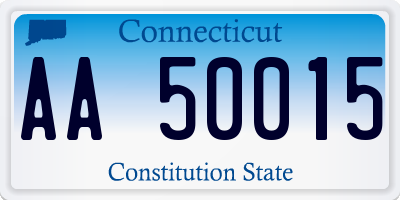 CT license plate AA50015