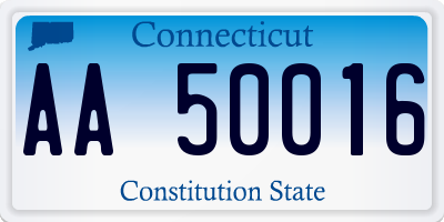 CT license plate AA50016