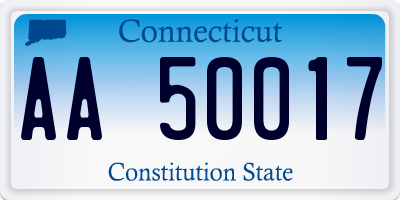 CT license plate AA50017