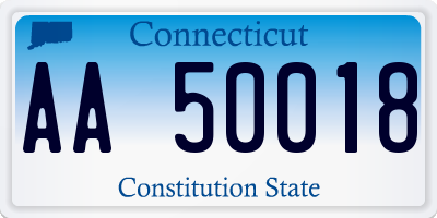 CT license plate AA50018