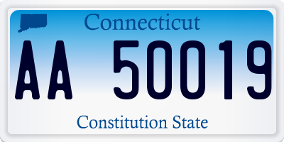 CT license plate AA50019