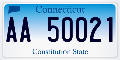 CT license plate AA50021