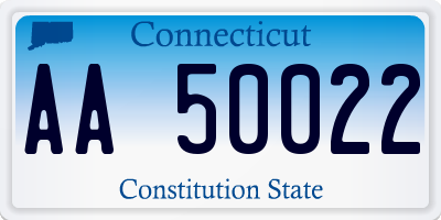 CT license plate AA50022