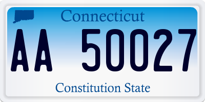 CT license plate AA50027