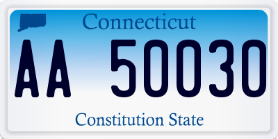 CT license plate AA50030