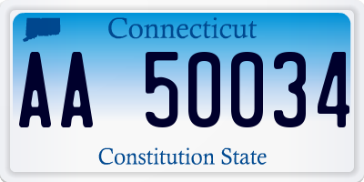 CT license plate AA50034