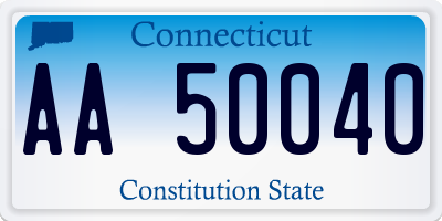 CT license plate AA50040