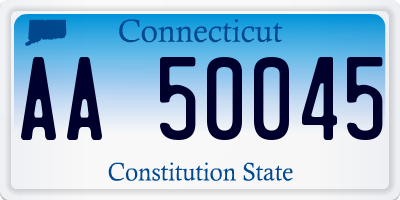 CT license plate AA50045