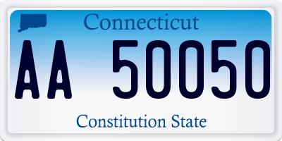 CT license plate AA50050