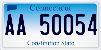 CT license plate AA50054