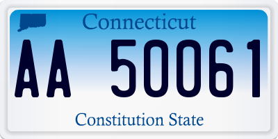 CT license plate AA50061