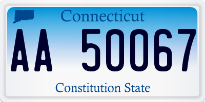 CT license plate AA50067