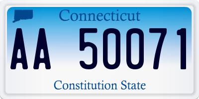 CT license plate AA50071