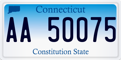 CT license plate AA50075