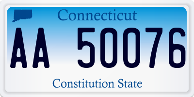 CT license plate AA50076