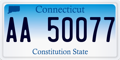 CT license plate AA50077