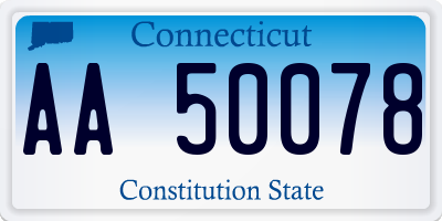 CT license plate AA50078