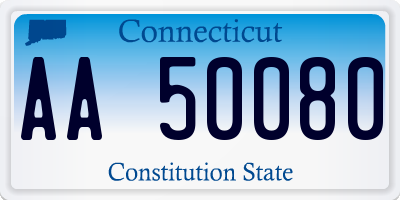 CT license plate AA50080