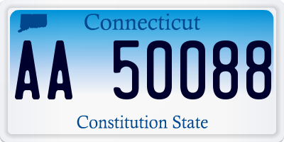 CT license plate AA50088