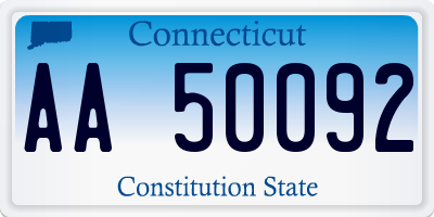 CT license plate AA50092