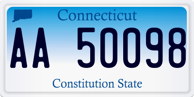 CT license plate AA50098