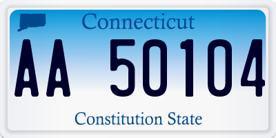 CT license plate AA50104