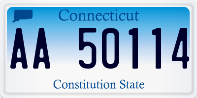 CT license plate AA50114