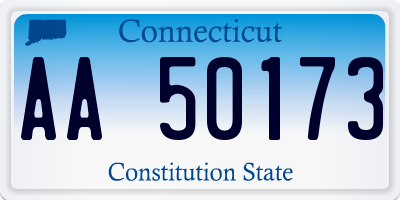 CT license plate AA50173
