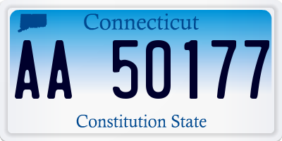 CT license plate AA50177