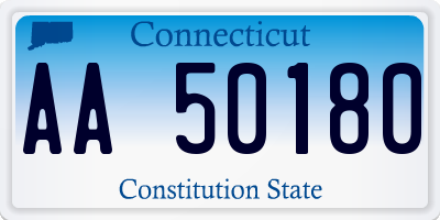 CT license plate AA50180