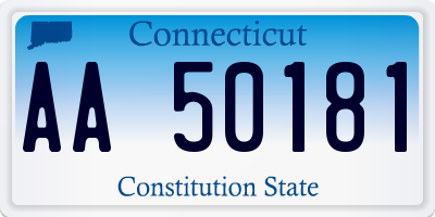 CT license plate AA50181