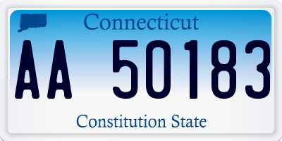 CT license plate AA50183