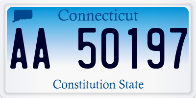 CT license plate AA50197