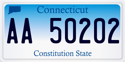 CT license plate AA50202