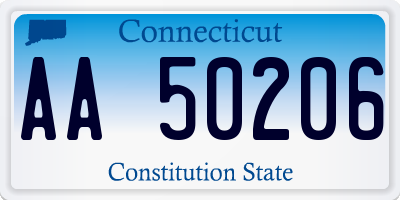 CT license plate AA50206