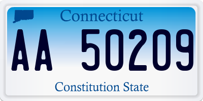 CT license plate AA50209