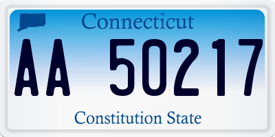 CT license plate AA50217