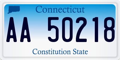 CT license plate AA50218