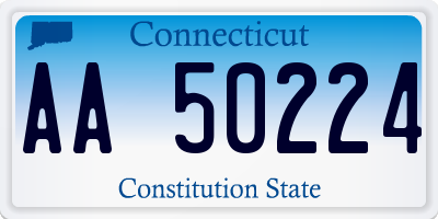 CT license plate AA50224