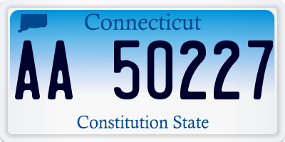 CT license plate AA50227