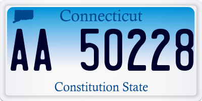 CT license plate AA50228