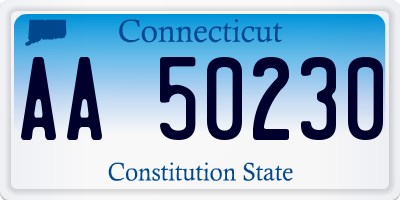 CT license plate AA50230