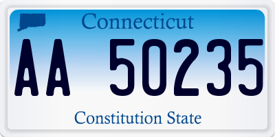 CT license plate AA50235